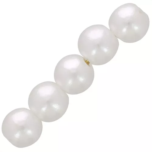 Cuentas redondas 5 mm imitación perla de agua dulce - Blanco nacarado x80