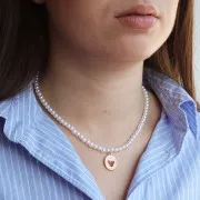 Cuentas redondas 5 mm imitación perla de agua dulce - Blanco nacarado x80