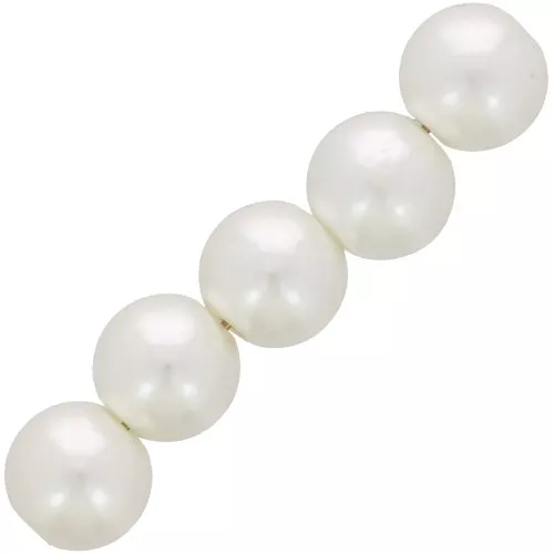 Cuentas redondas 10 mm imitación perla de agua dulce - Perla crema x50