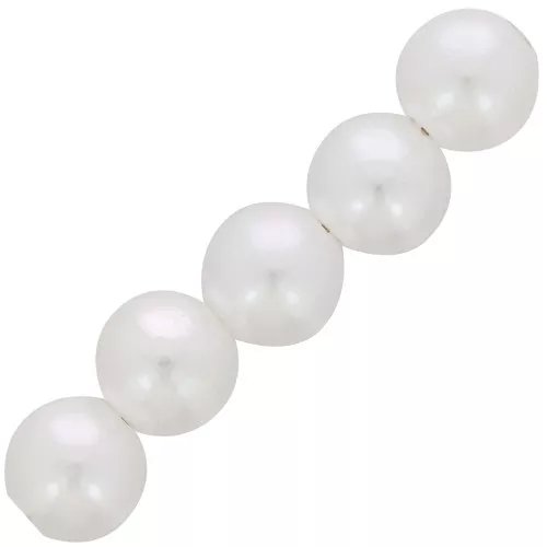 Cuentas redondas de 10 mm imitación perla de agua dulce - Blanco nacarado x50