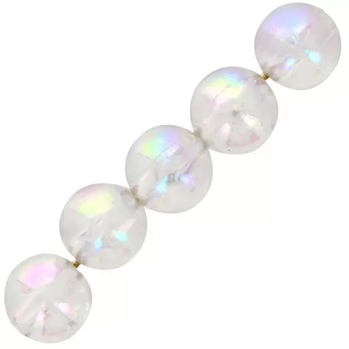 Cuentas acrílicas redondas 12 mm - Transparente efecto AB x8