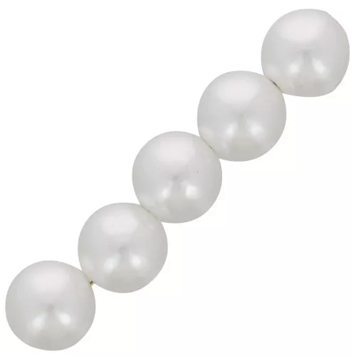 Cuentas redondas 16 mm imitación perla de agua dulce - Blanco nacarado x15