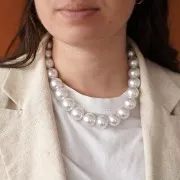 Cuentas redondas 18 mm imitación perla de agua dulce - Blanco nacarado x10