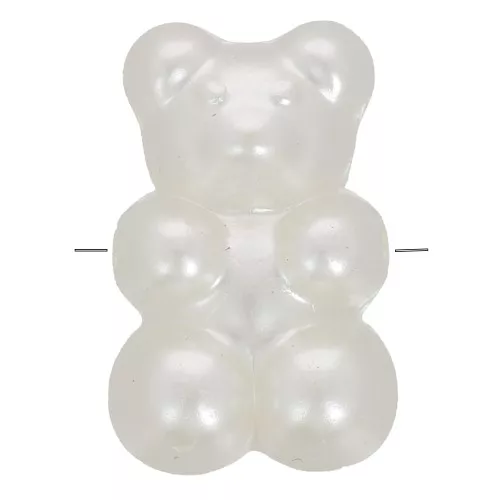 Cuenta Teddy 18x12mm agujero horizontal - imitación perla de agua dulce - Crema Perla x1