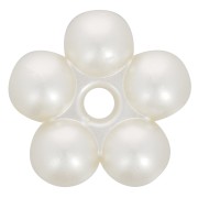 Cuentas rondelle flor 15 mm - imitación perla de agua dulce - Perla crema x4