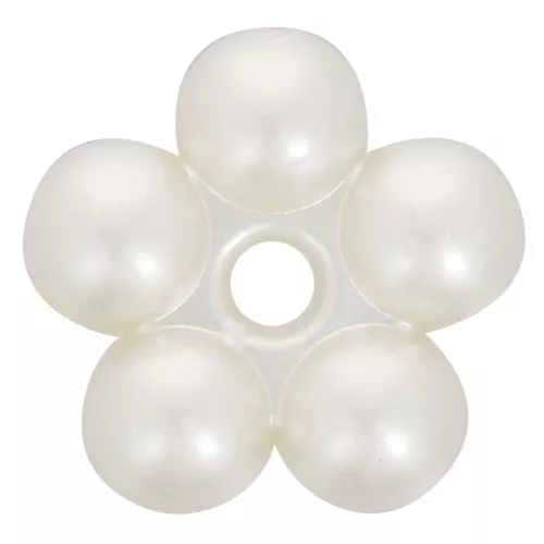 Cuentas rondelle flor 15 mm - imitación perla de agua dulce - Perla crema x4