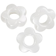 Cuentas flor 8 mm - Imitación perla de agua dulce - Perla crema x4