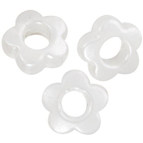 Cuentas flor 8 mm - Imitación perla de agua dulce - Perla crema x4