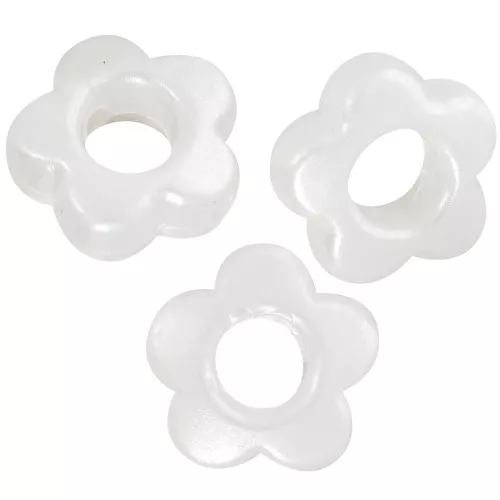 Cuentas flor 8 mm - Imitación perla de agua dulce - Perla crema x4