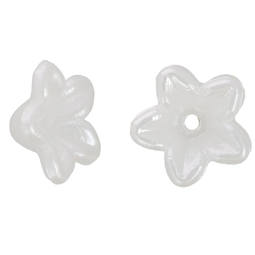 Flores 10 mm - imitación perla de agua dulce - Blanco nacarado x20