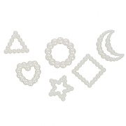 Surtido de 120 lunas estrella imitación perla de agua dulce - Crema nacarado