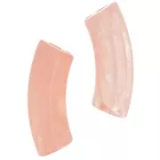 Cuentas acrílicas transparentes 35x11mm tubo curvo - Salmon Marble x6