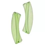 Perlas acrílicas transparentes de tubo curvado 32x8 mm - Verde claro x6