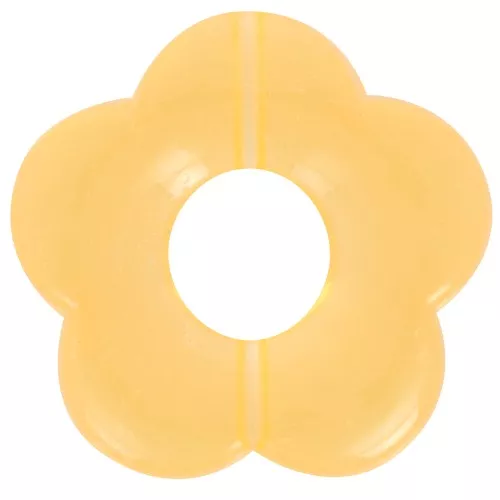 Cuenta flor acrílica transparente 26 mm Naranja Amarillo x1