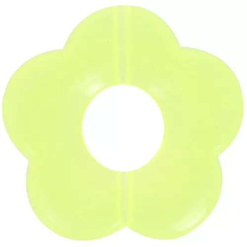 Cuenta flor acrílica transparente 26 mm Verde manzana x1