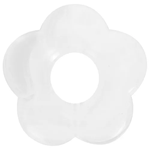 Cuenta flor acrílica transparente 26 mm Blanco jaspeado x1