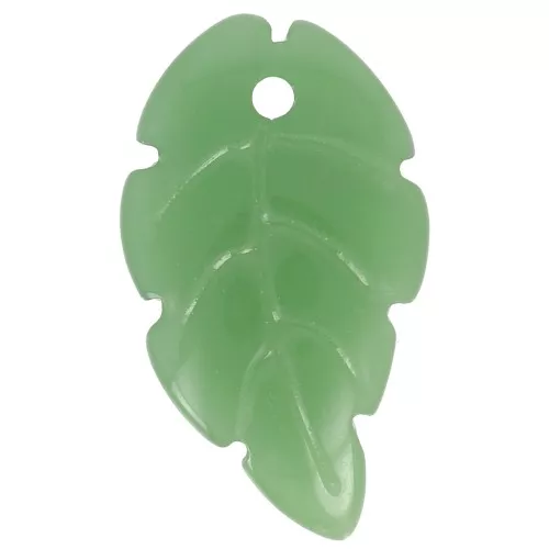 Colgante hoja de vidrio 18x10 mm - Verde x1