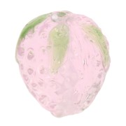 Perla de vidrio 16x14 mm -Rosa transparente x1