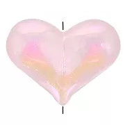 Cuenta corazón acrílico - 17x22 mm - Rosa iridiscente efecto AB x1
