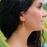 Pendientes de gota 29x8 mm Acero inoxidable 316L dorado x2