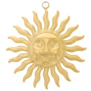 Colgante sol de cara de 30 mm - Acero inoxidable 304L Dorado x1|raw }}