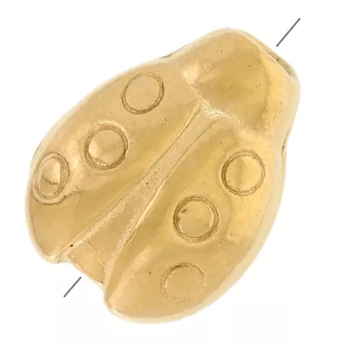 Cuenta Mariquita 7,5x6 mm - Acero inoxidable 316L dorado x1