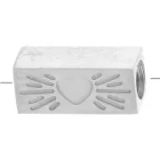 Cuenta tubo rectangular 7x3 mm motivo corazón - Acero inoxidable 316L x1