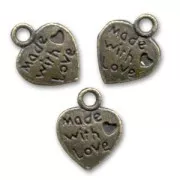 Dijes corazón 13 mm bronce x5