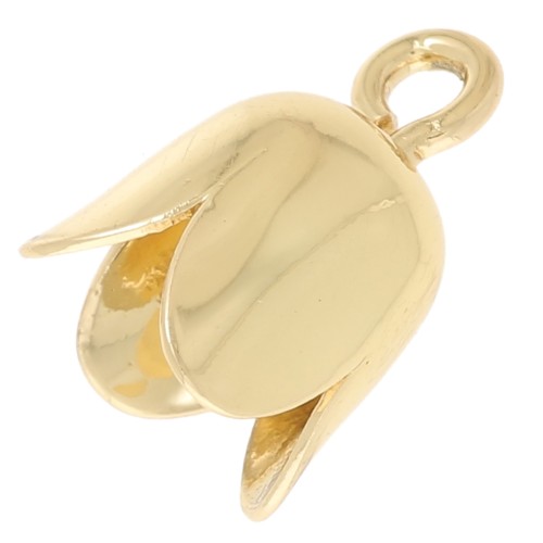 Conchas de tulipán con anillo de 6 mm - Dorado x10