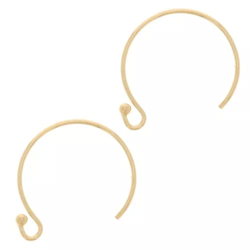 Ganchos rondodos 13mm de Gold filled x2