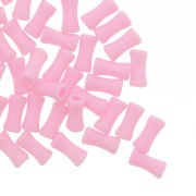 Tubo de cuentas de bambú en acrílico opaco 11x5 mm Rosa x30