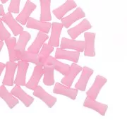 Tubo de cuentas de bambú en acrílico opaco 11x5 mm Rosa x30