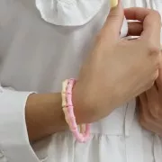 Tubo de cuentas de bambú en acrílico opaco 11x5 mm Rosa Fluo x30