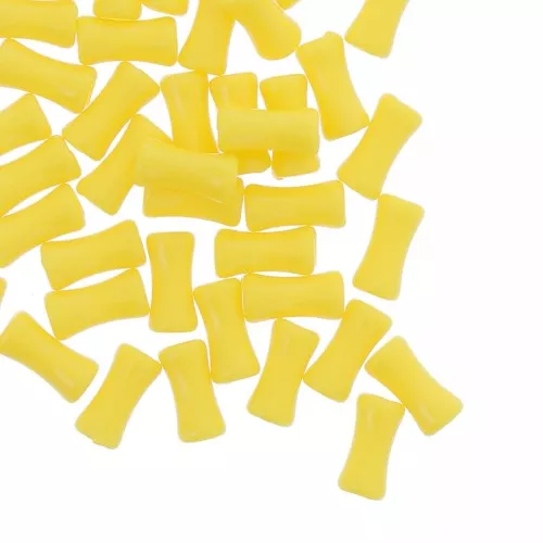 Tubo de cuentas de bambú en acrílico opaco 11x5 mm Amarillo x30