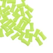 Tubo de cuentas de bambú en acrílico opaco 11x5 mm Verde Fluo x30