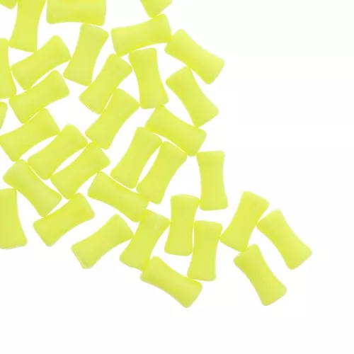 Tubo de cuentas de bambú en acrílico opaco 11x5 mm Amarillo Fluo x30