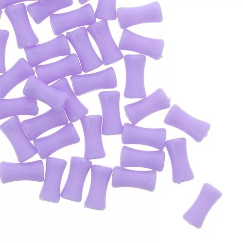 Tubo de cuentas de bambú en acrílico opaco 11x5 mm Lila x30