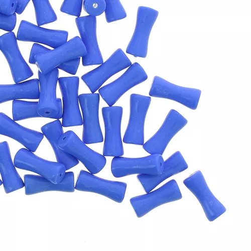 Tubo de cuentas de bambú en acrílico opaco 13x5 mm Azul x15