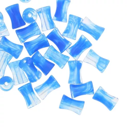 Tubo acrílico transparente 13x8 mm Azul jaspeado x20