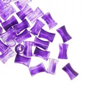 Tubo acrílico transparente 13x8 mm Violeta jaspeado x20