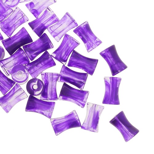 Tubo acrílico transparente 13x8 mm Violeta jaspeado x20