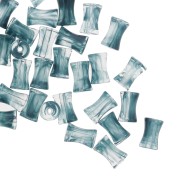 Tubo acrílico transparente de bambú 13x8 mm Azul jaspeado Gris x20|raw }}