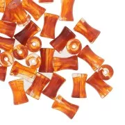 Tubo acrílico transparente 13x8 mm Naranja jaspeado x20