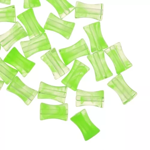 Tubo acrílico transparente 13x8 mm Verde claro jaspeado x20