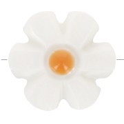 Perla flor de nácar de 12 mm - Blanca - Naranja x1