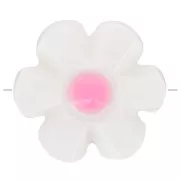 Perla flor de nácar de 12 mm - Blanca - Rosa x1