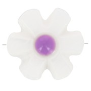 Perla flor de nácar de 12 mm - Blanca - Violeta x1|raw }}