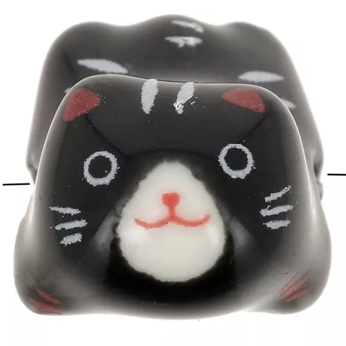 Perla gato cerámica 11x16 mm Negra x1