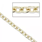 Cadena de aluminio malla ovala 5 mm Dorado con oro fino x1m