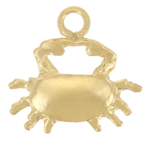 Mini charm cangrejo 9 mm - Gold filled (oro laminado) x1